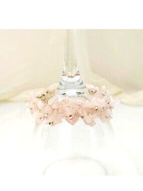 Rose Quartz (br9) Bracelet Soft Pink Natural Gems Stretch cord 7"-8"